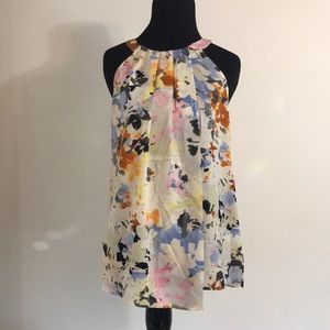 Limited silky flowered sleeveless top